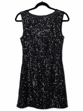 Broadway & Broome Black Sequin Sleeveless Cocktail Party Dress Size 4